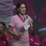 Michelle Bolsonaro discursa durante o evento PL Mulher